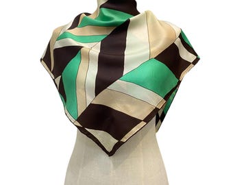 Vintage Silk Scarf, Twill Silk Scarf, Vintage Silk Muffler, Vintage Neck Scarf, Vintage Neck Accessories, Vintage Italian Silk Scarf