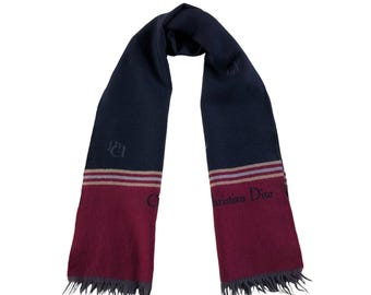 Christian Dior Scarf Muffler Vintage Dior Wool Scarves Dior Unisex