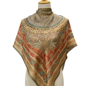 Vintage Silk Scarf, Twill Silk Scarf, Vintage Silk Muffler, Vintage Neck Scarf, Vintage Neck Accessories, Vintage Italian Silk Scarf