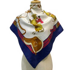 Vintage Hermes Jumping Silk Scarf Hermes Silk Scarf Vintage Hermes Foulards Hermes Square Scarf Vintage Hermes Shawl Hermes 34