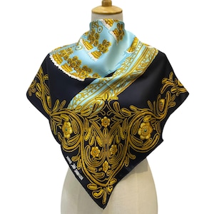 Vintage Junko Shimada Silk Scarf Floral Scarf Foulards Neck Scarf Neckwear Classic Scarves Silk Accessories Women Summer Vintage Scarves