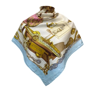Vintage Hermes Bateau A Vapeur Silk Scarf Hermes Square Scarf Vintage Hermes Scarf Hermes Silky Scarf Hermes Foulards 34x34