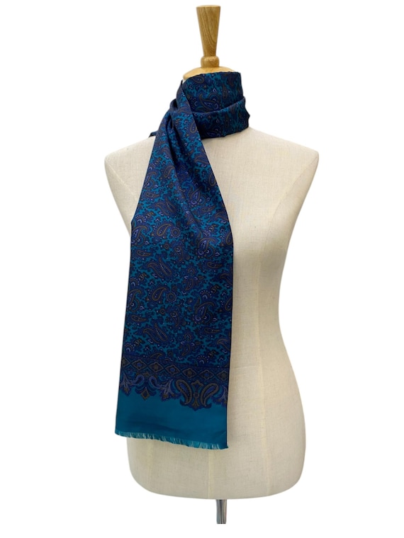 Vintage Silk Scarf, Twill Silk Scarf, Vintage Silk Muffler
