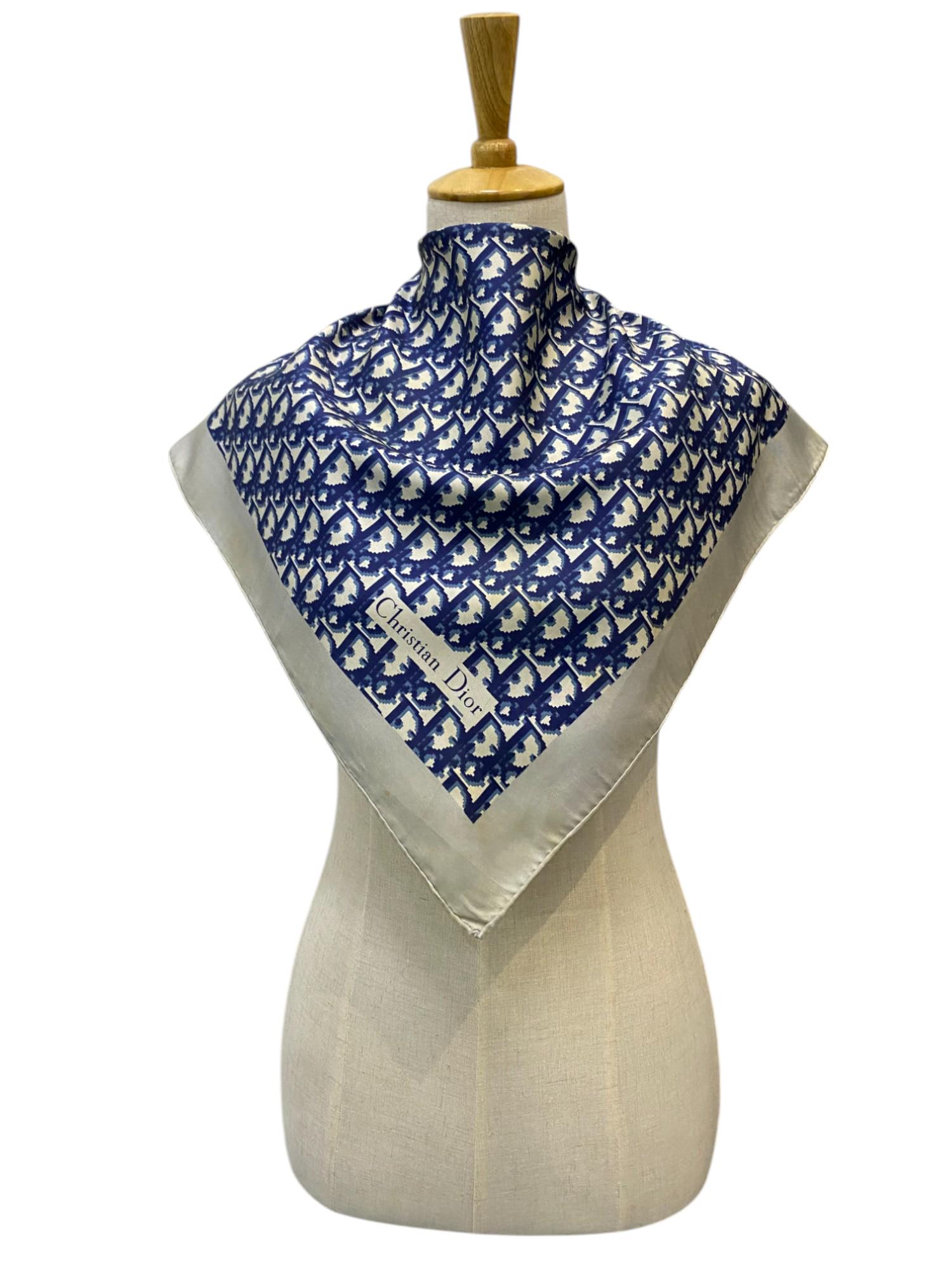 Vintage Christian Dior Oblique Silk Scarf Christian Dior