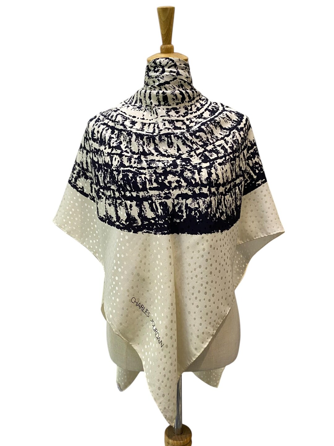 ヴィンテージ シャルル・ジョルダン シルクスカーフ、ツイルシルク