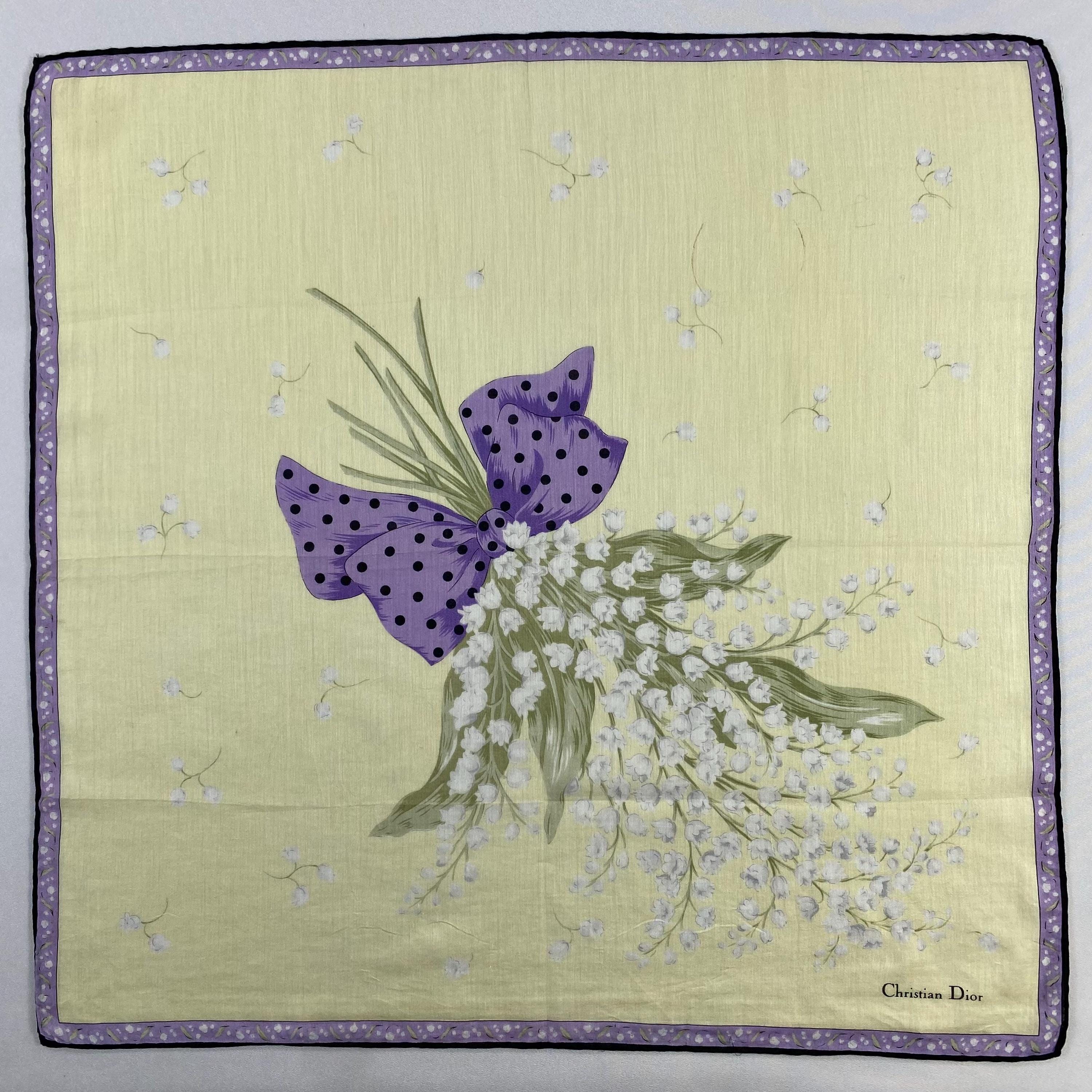 Vintage Christian Dior Handkerchief, Cotton Bandana, Vintage