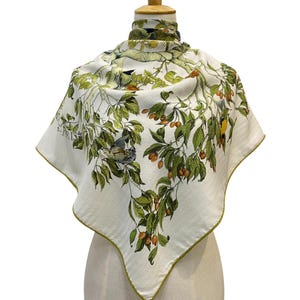 Vintage Hermes Au Coeur Des Bois Cashmere Silk Scarf Hermes Silk