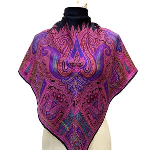 Vintage Lancel Silk Scarf Floral Scarf Foulards Neck Scarf Neckwear Classic Scarves Silk Accessories Women Summer Vintage Abstract Scarves