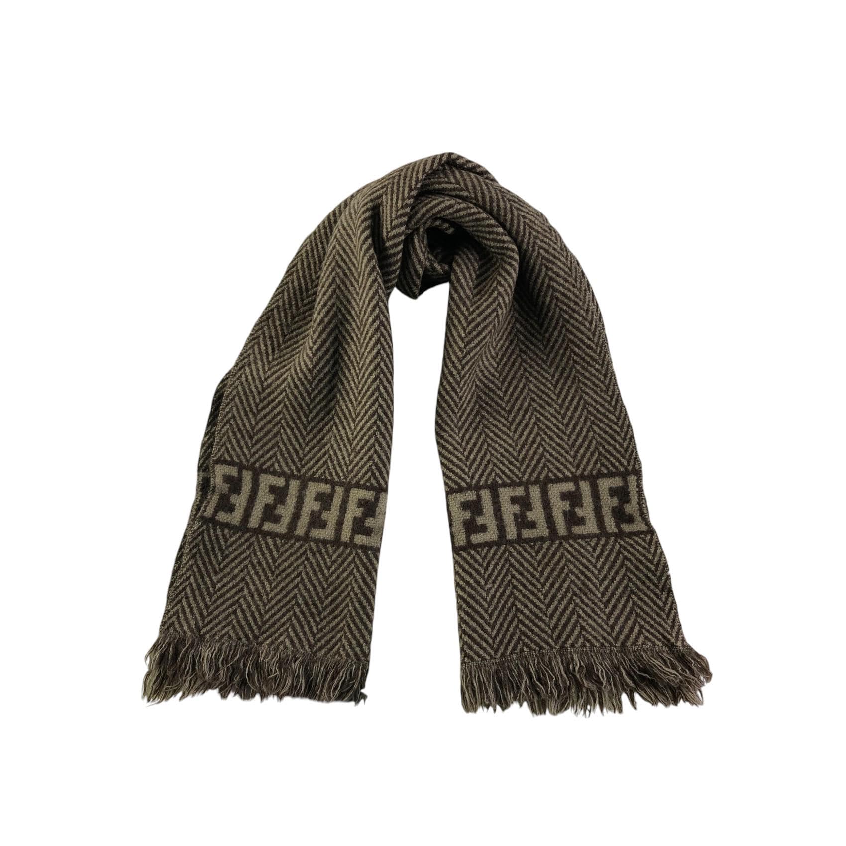 FENDI ウール混紡 ロングスカーフ Vintage Fendi Scarf Roma Italia Fendi Wool Scarf Vintage Fendi
