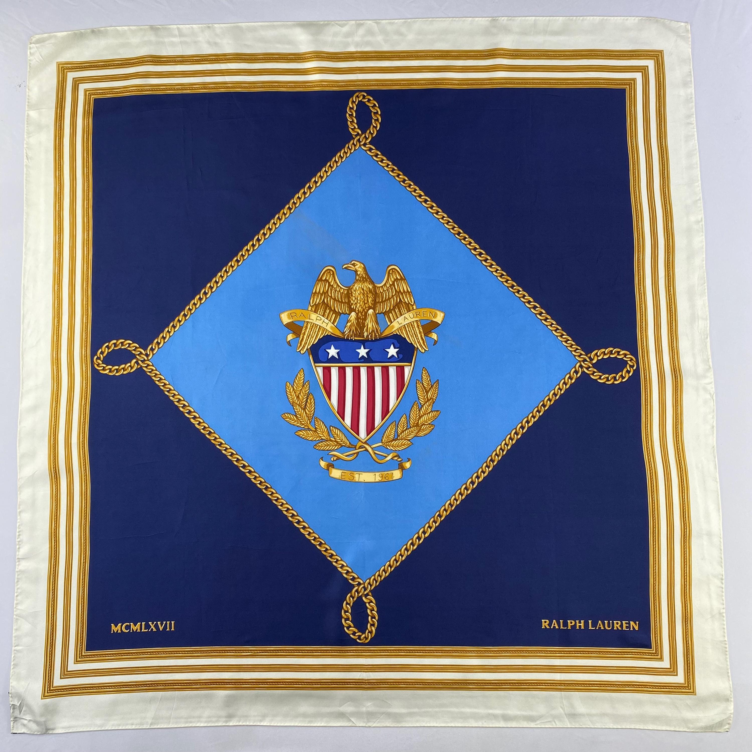 Vintage Ralph Lauren Silk Scarf, Ralph Lauren Silk Shawl, Ralph