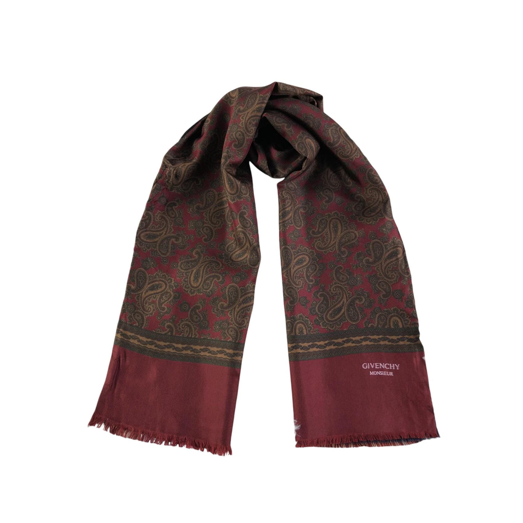 Vintage Givenchy Silk Wool Scarf Muffler Winter Neck Muffler