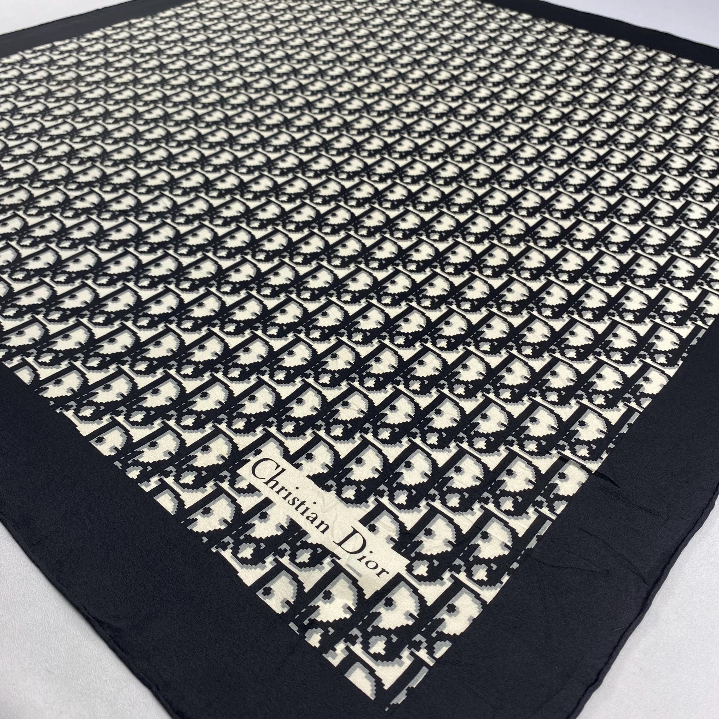 Vintage Christian Dior Trotter Silk Scarf Christian Dior Oblique