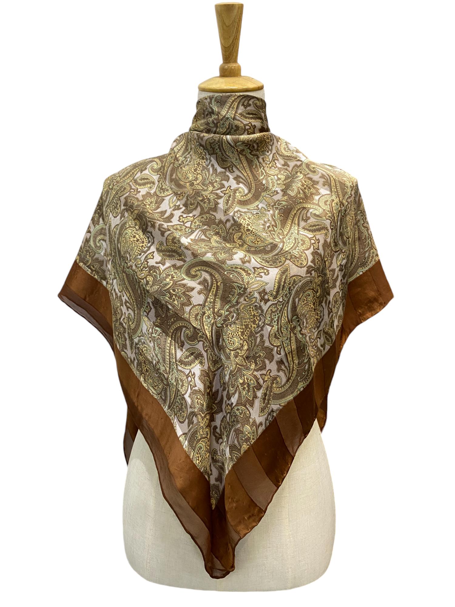 Vintage Silk Scarf, Twill Silk Scarf, Vintage Silk Muffler