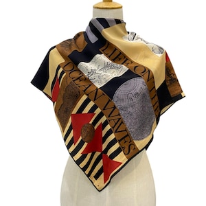 Vintage Silk Scarf, Twill Silk Scarf, Vintage Silk Muffler, Vintage Neck Scarf, Vintage Neck Accessories, Vintage Italian Silk Scarf