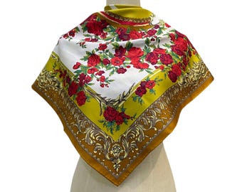 Vintage Chanel Silk Scarf , Chanel Silk Muffler, Vintage Chanel Shawl, Chanel Silk Neckerchief, Vintage Chanel Scarf, Chanel Paris Scarf