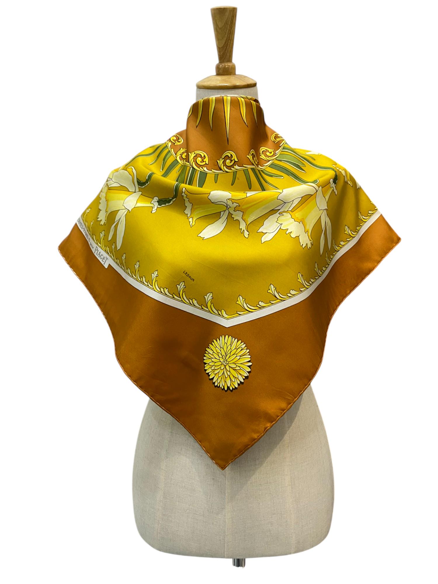 Vintage Hermes Pour Piaget Silk Scarf Hermes Silk Scarf Vintage