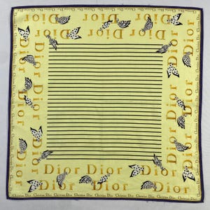 Vintage Dior Handkerchief, Dior Bandana, Vintage Dior Pocket Square, Christian Dior Handkerchief, Vintage Dior Neck Scarf