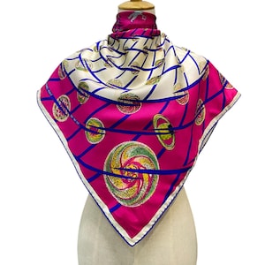Vintage Hermes Space Fires Silk Scarf Hermes Silk Scarf Vintage Hermes Foulards Hermes Square Scarf Vintage Hermes Silk Shawl Hermes 34