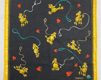 Vintage Fiorucci Handkerchief, Cotton Bandana, Vintage Paisley Pocket Square, Floral Scarf, Luxury Neck Scarf, Cotton Pocket Square