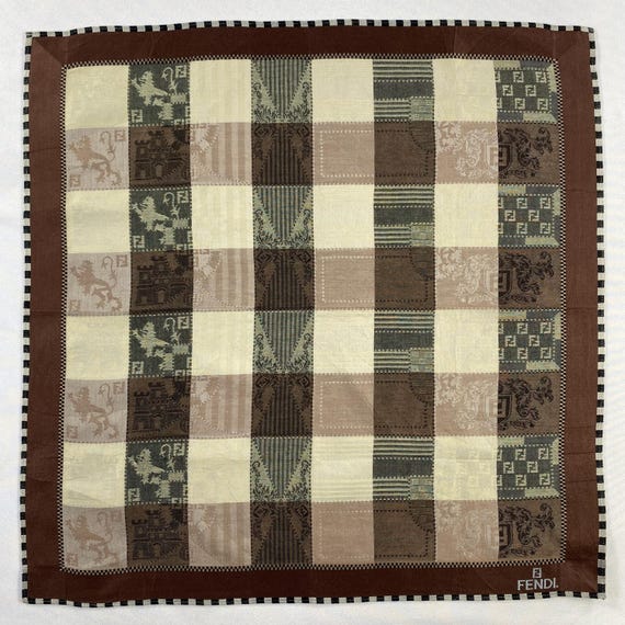 Vintage Fendi Handkerchief Pocket Square Fendi Zucca Bandana