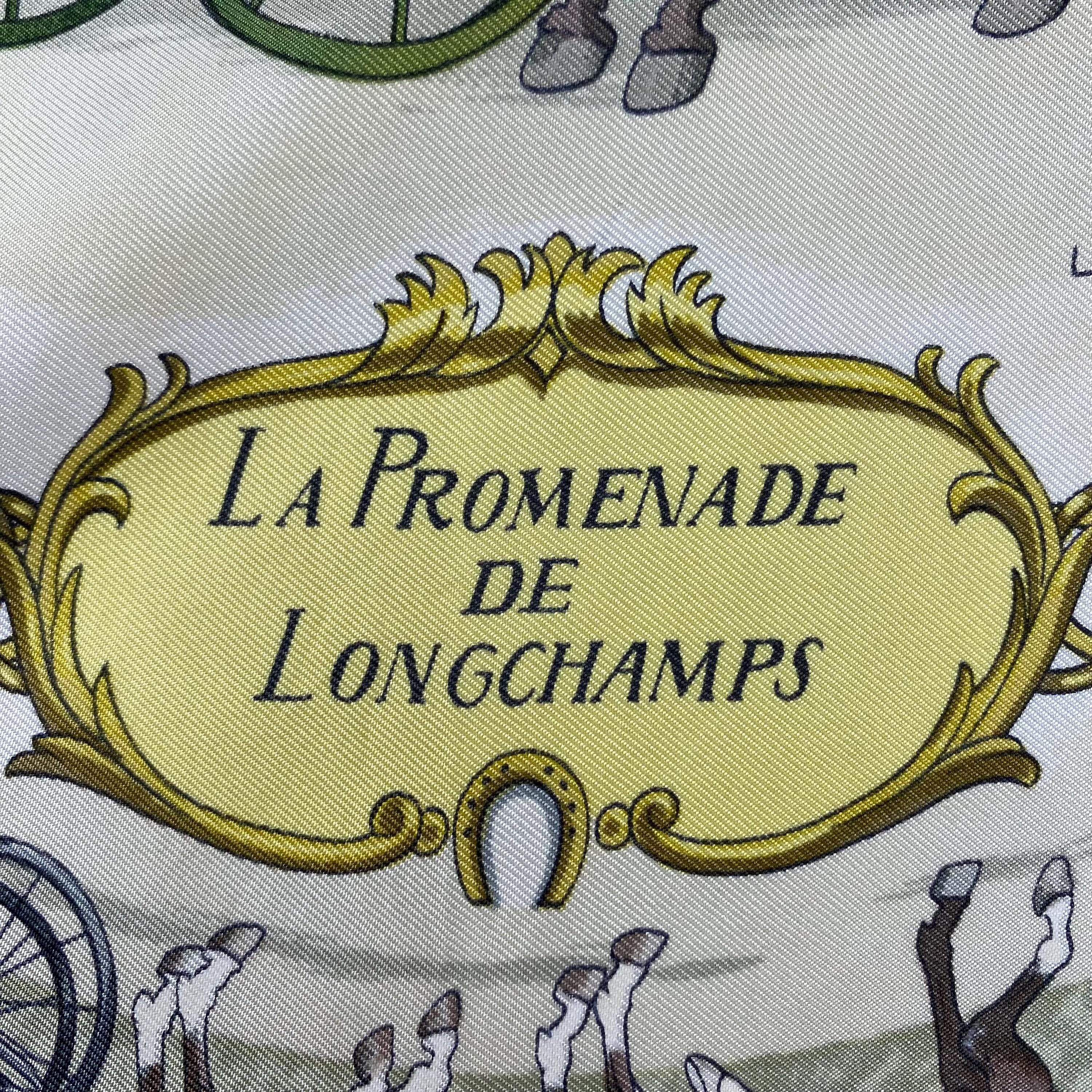 Vintage Hermes La Promenade De Longchamps Silk Scarf Hermes Silk