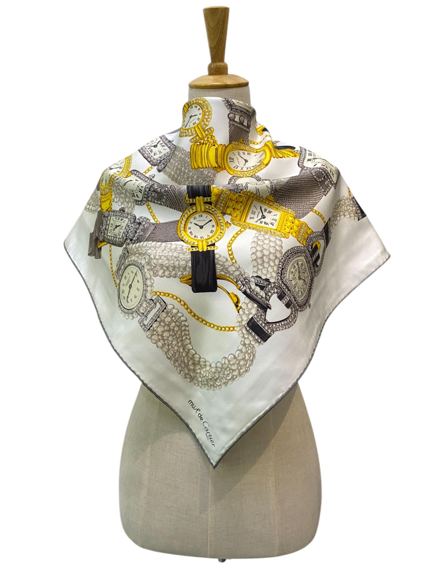 ヴィンテージ カルティエ シルクスカーフ、マスト ドゥ カルティエ