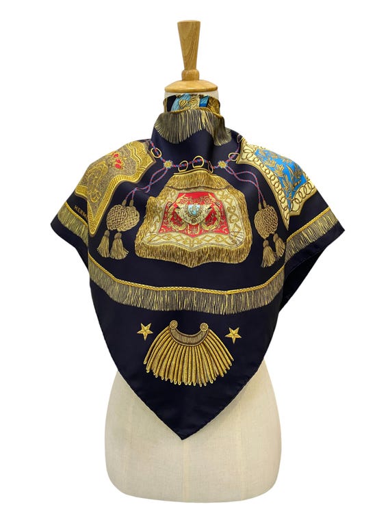 Vintage Hermes Poste Et Cavalerie Silk Scarf Hermes Silk Scarf