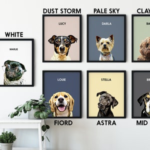 Pet Portrait Custom and Personalized. Pet Dog Wall Art DIGITAL DOWNLOAD to Print on Poster or Canvas for gift. image 3