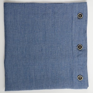 Soft Linen Pillowcase With Buttons. Blue, Rose, Gray, Plaid and Natural Colors Available. Blue