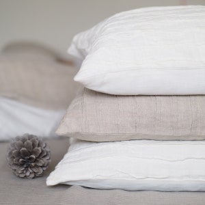 Linen Cushion Cover White And Gray image 1