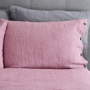Weicher Leinen Kissenbezug Ohne Knöpfe. Blau, rosa, grau, kariert und natürliche Farben erhältlich.