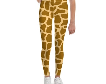 Teen's Giraffe Print Leggings: Soft & Stretchy Animal Tights