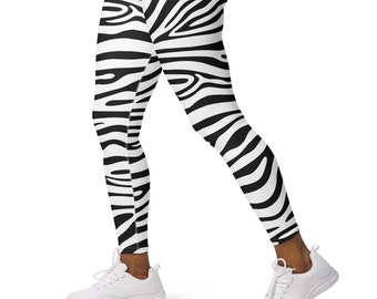 Gestreepte legging met zebra: hoog getailleerd cosplaykostuum met dierenprint