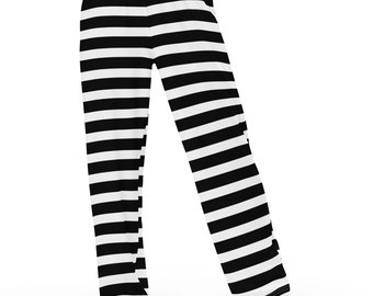 Black and white horizontal striped pants hotsell
