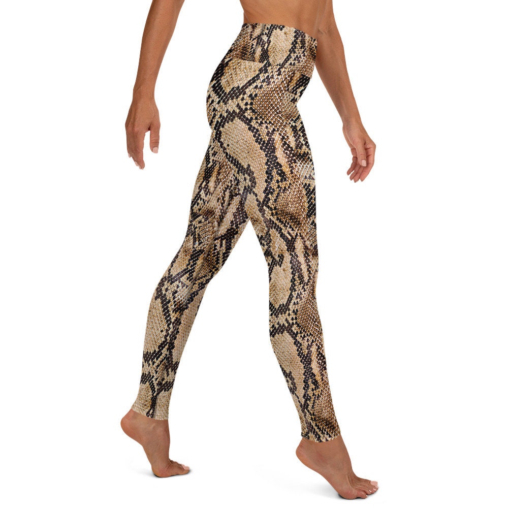 Snakeskin Leggings, High Waisted, Reptile Leggings, Snake Print ...