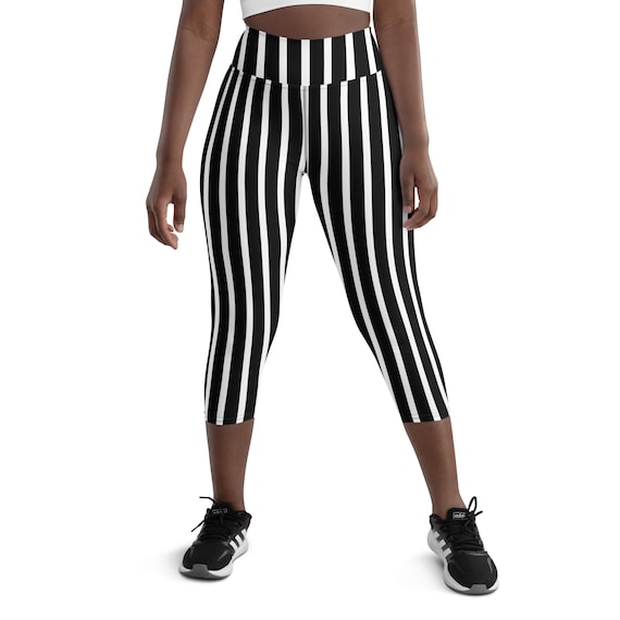 Buy Vertical Striped Leggings, Capri Yoga Pants, High Waisted, Capsule  Outfits, Stripy Tights, Three Quarter Leggings, Gym Outfits for Women  Online in India 