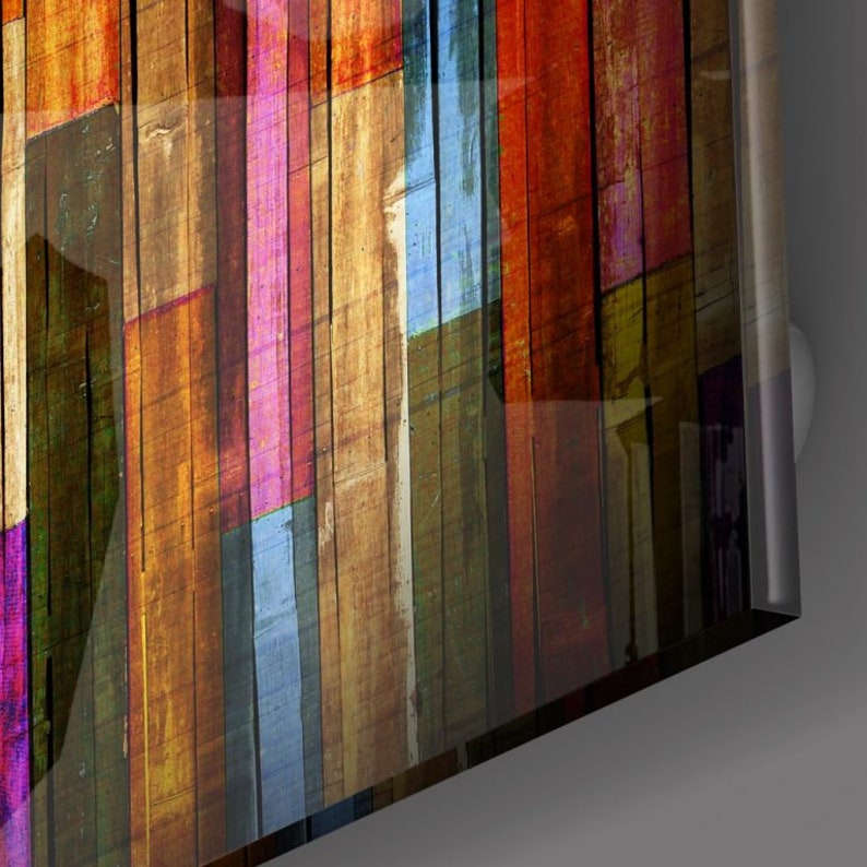 Painted Wood Glass Printing Wall Art Colored Glass Wall Art Etsy