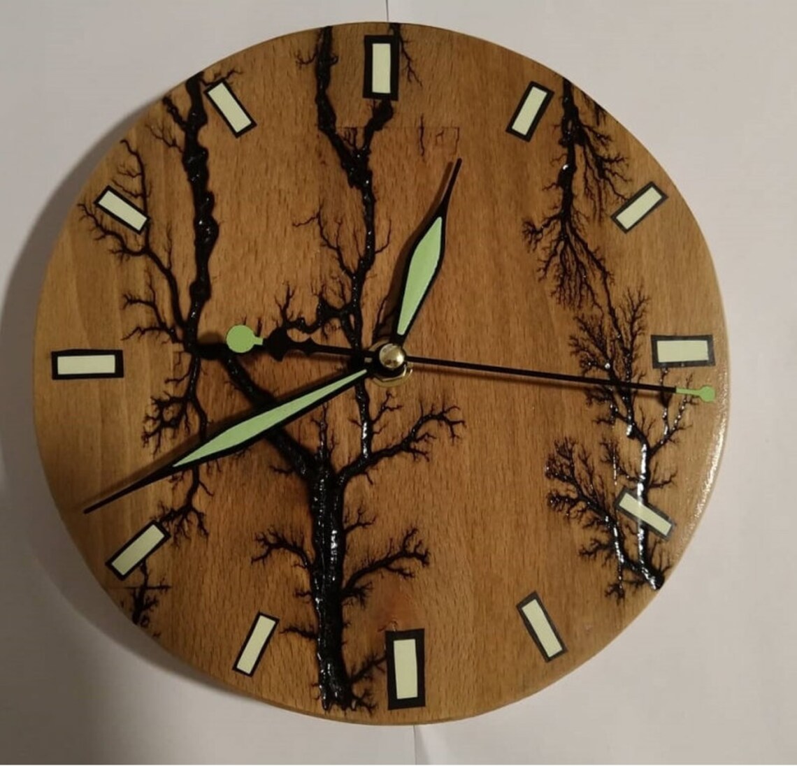wall clock with luminous hands