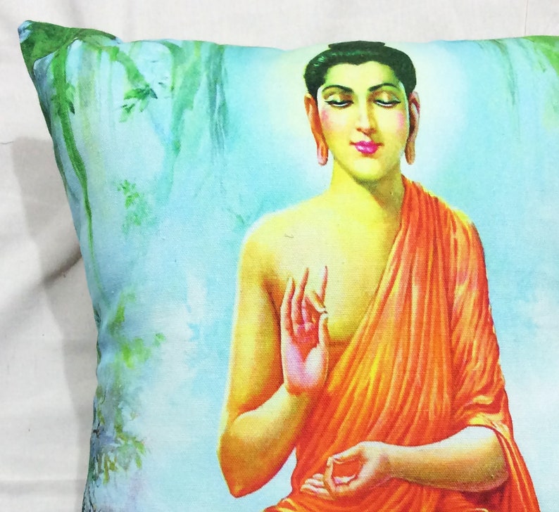 Western Meditation Buddha Statue Zen Mastery Printing Throw Pillow Cover Cushion Western Meditation Buddha Statue Zen Mastery Printing Throw Pillow Cover Cushion