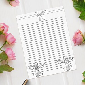 aesthetic lined note paper printable coloring page stationery etsy