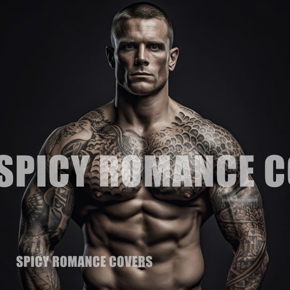 Guapo modelo masculino de chico malo tatuado generado por IA para portadas  de libros electrónicos románticos