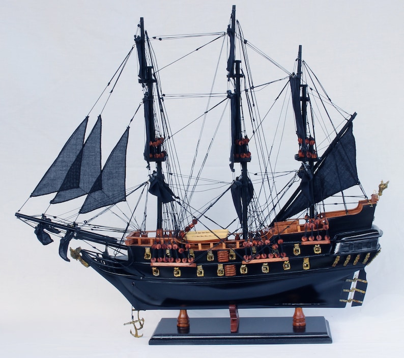 Black Pearl Wooden Model Ship Pirates of the Caribbean Model Ship Etsy