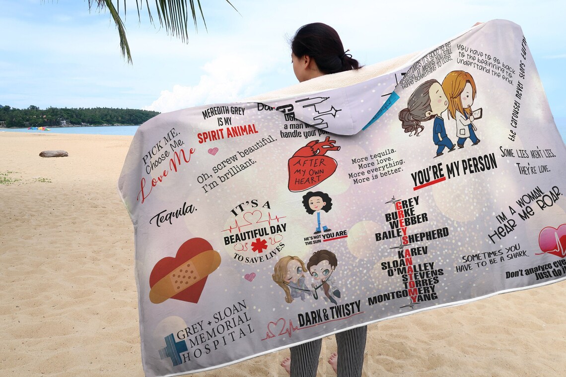 Grey's Anatomy Hooded Blanket Grey's Anatomy Hood Etsy