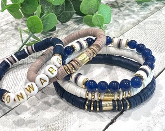 Heishi Bead Name Bracelet, Stackable Bracelets Women, Boho Jewelry Bracelets Custom, Fall Accessories For Teen Girl,  Trendy Bracelet Set