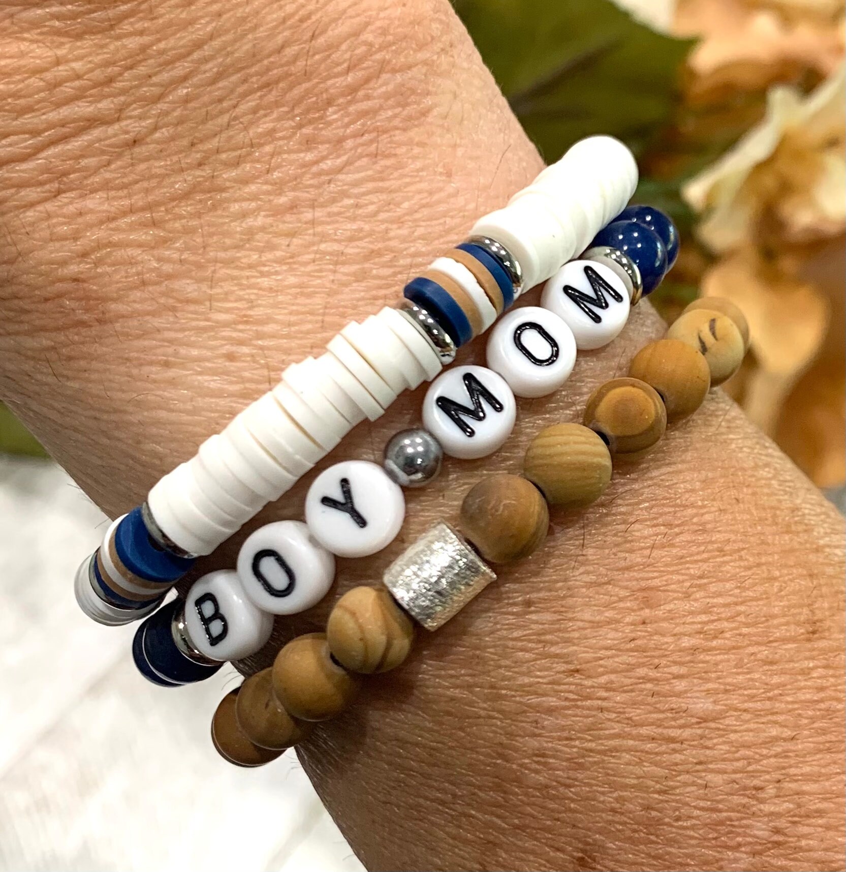 Boy Mom Bracelet Gift Set, Stocking Stuffer for Women