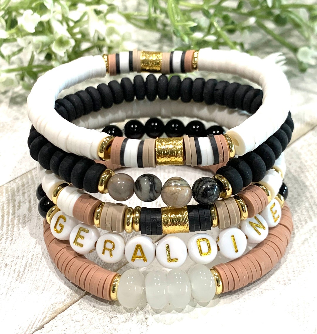 Handmade Bead Bracelet Custom Heishi Bead Bracelet Boho Etsy