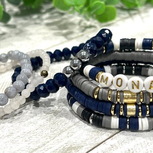 Custom Heishi Bead Name Bracelet, Boho Teen Jewelry