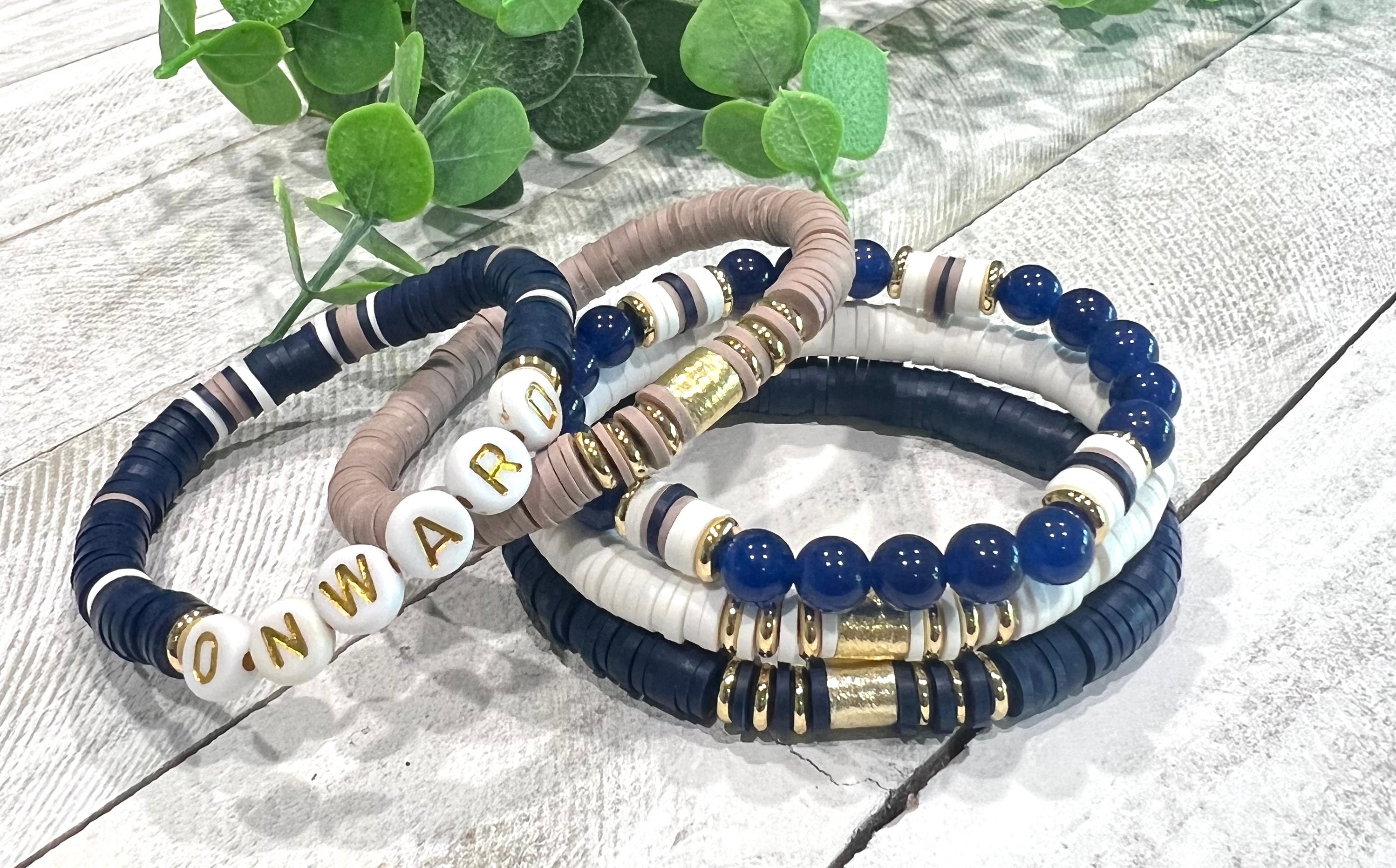 Turandoss 6PCS Gold Initial Bracelet For Women Girls - Stacked Beaded Bracelets For Kids, Layered Letter Pearl Bracelet Set For Girls, Christmas Gifts