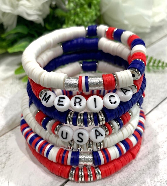 Red, White & Blue Wrap Bracelet - Happy Hour Projects