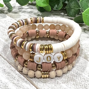 Beaded Bracelets, Heishi Bead Bracelet, Name Bracelet, Personalized Jewelry, Stacking Bracelets, Bead Bracelets, Bracelets For Women